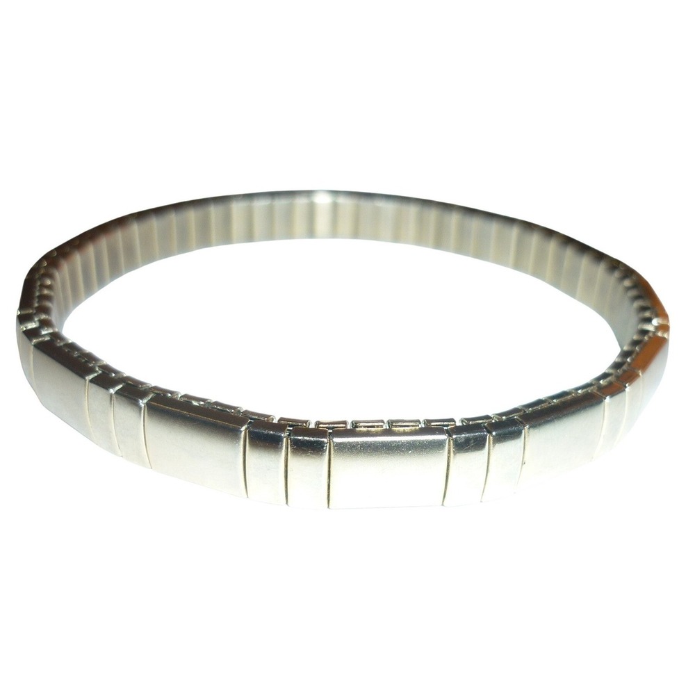 Vintage Stretch Bracelet Gold Tone Metal Segmented Style‎
